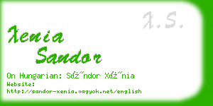 xenia sandor business card